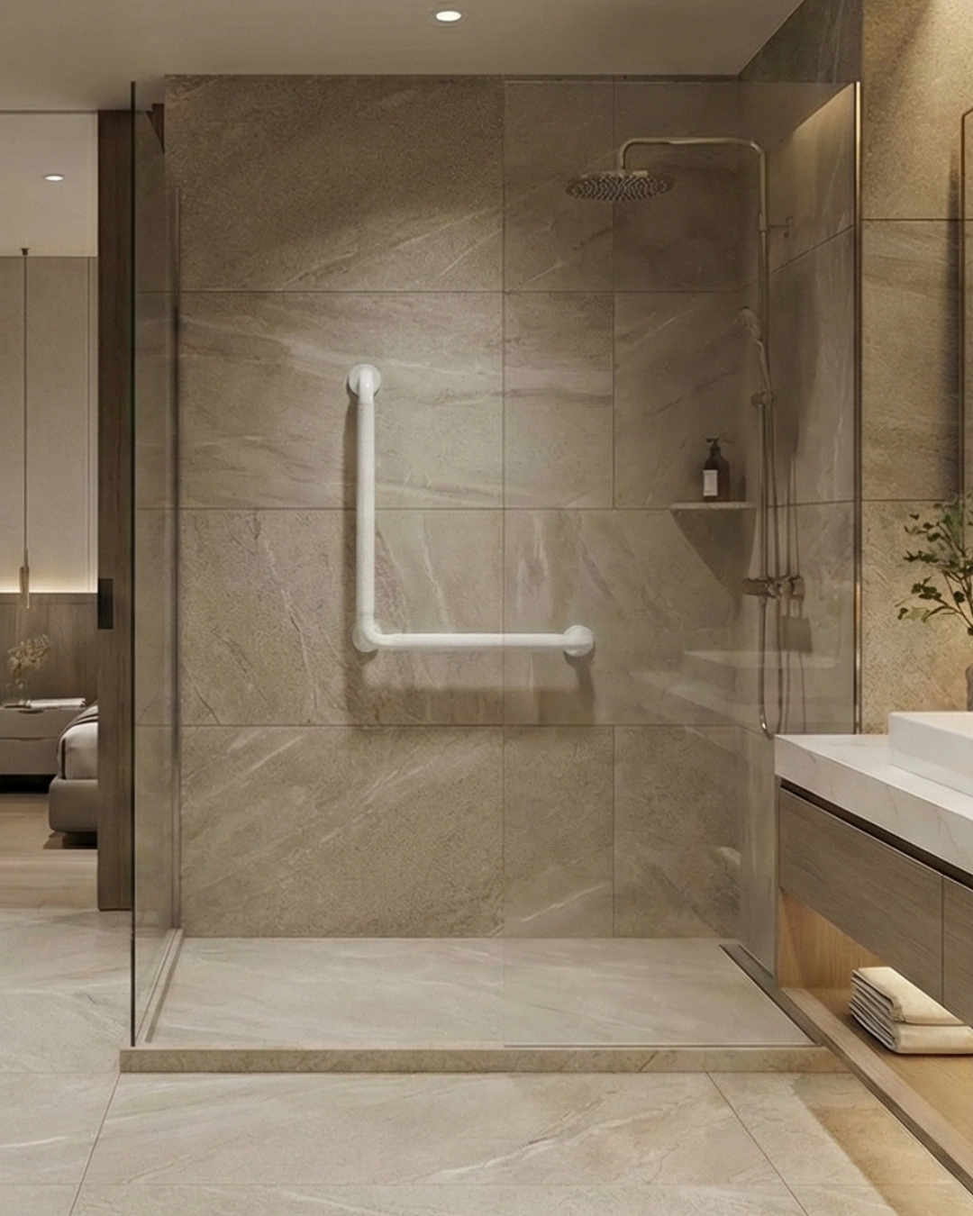 90 Degree Grab Bar 70x50cm